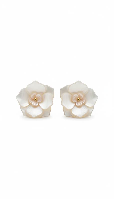 گوشواره زنانه طلا ۱۸ عیار صدف3621 گالری طلای شفیع