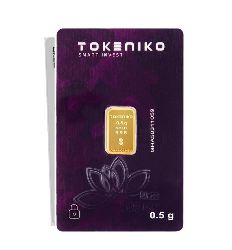 شمش مردانه طلا ۲۴ عیار شمش نیم گرمی توکنیکو گالری طلا و جواهر دیما