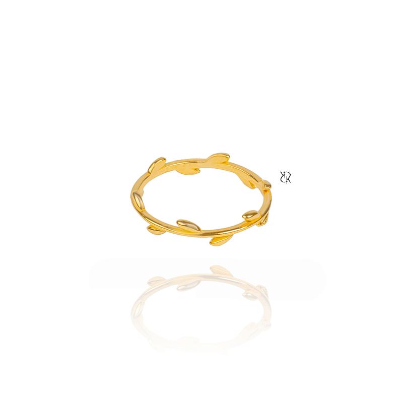 انگشتر زنانه طلا ۱۸ عیار انگشتر طلا طرح برگ زیتون گالــری طلا رابــونـل