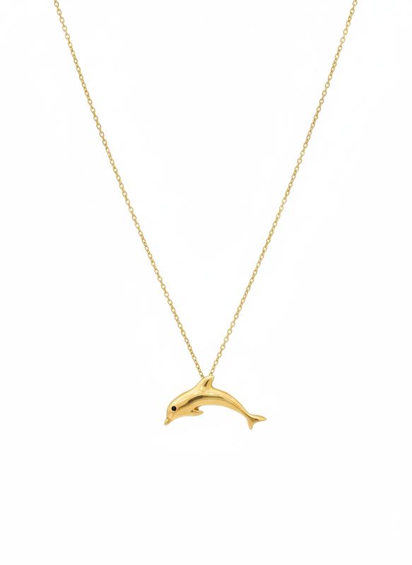 گردنبند طلا ۱۸ عیار دلفین 5325 گالری طلای سید محمد رضا فاطمیان