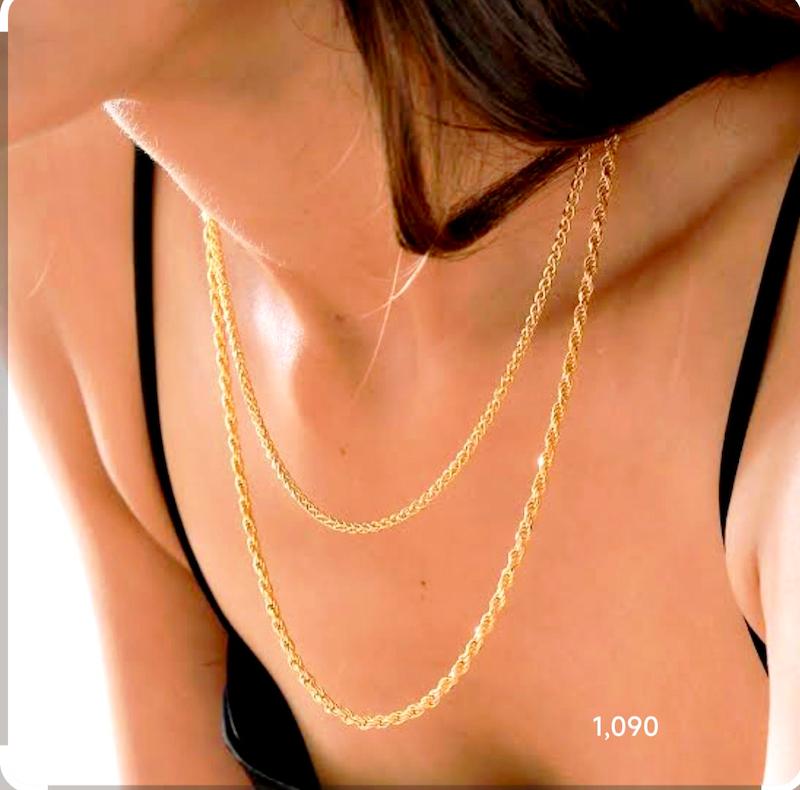 گردنبند طلا ۱۸ عیار گردنبند اماراتی دوتایی پدیده گالری نیک گلد