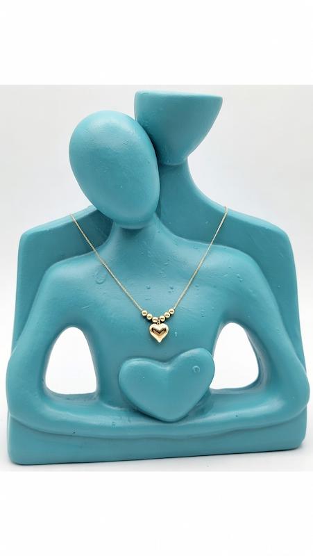 گردنبند زنانه طلا ۱۸ عیار قلب گوی دار گالری مینا‌جان