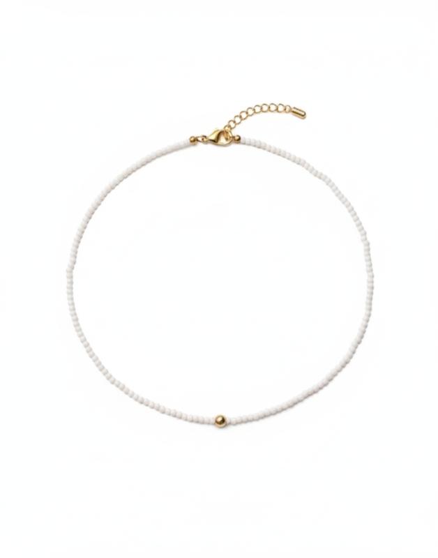 گردنبند زنانه طلا ۱۸ عیار طوق مروارید با گوی البرنادو گالری کاژه گلد