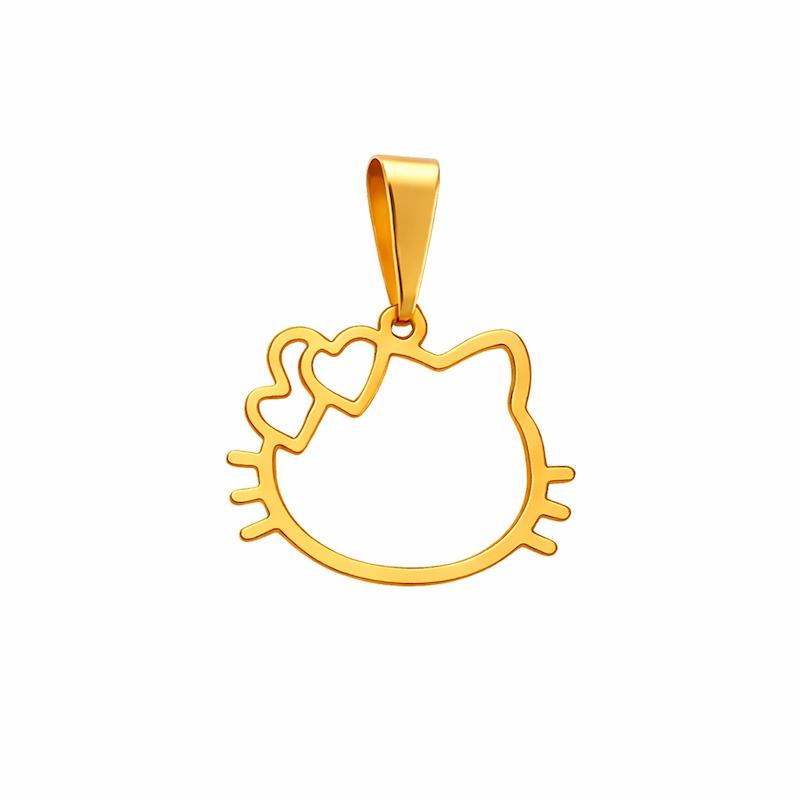 آویز زنانه طلا ۱۸ عیار طرح کیتی کد SA-1007 مدوپد