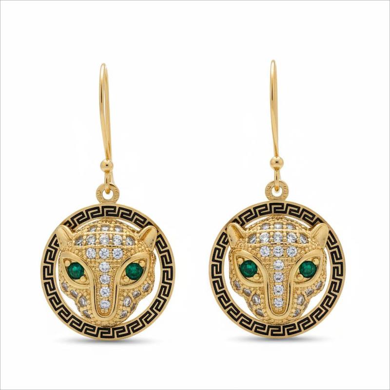 گوشواره طلا ۱۸ عیار پنتر گالری بابل طلا