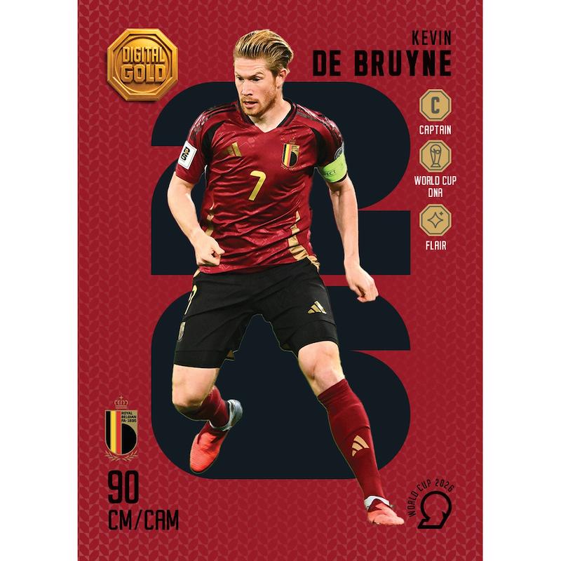 کارت فوتبالی طلا سوت کوین دی بروینه KEVIN DE BRUYNE طرح 2026 با 10 سوت طلای 18 عیار دیجیتال کد SO10064026