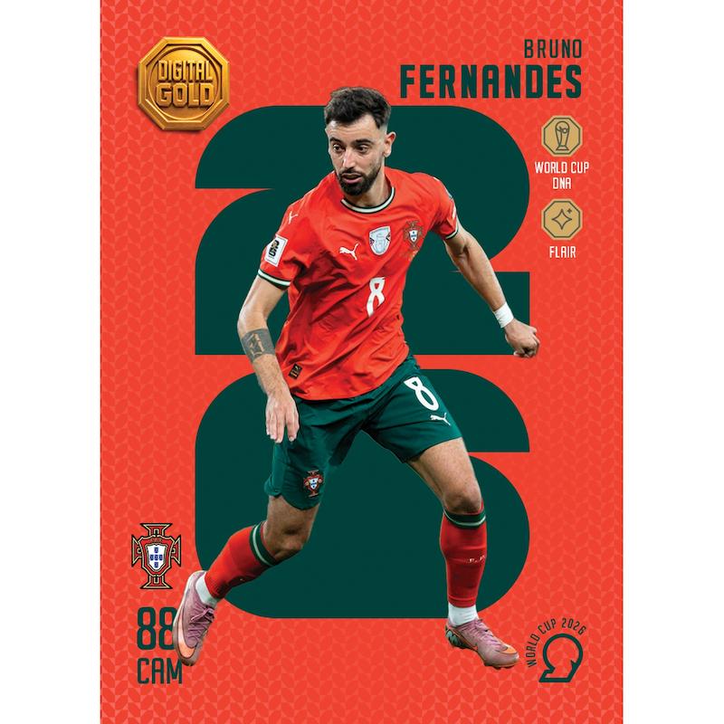 کارت فوتبالی طلا سوت فرناندز FERNANDES طرح 2026 با 10 سوت طلای 18 عیار دیجیتال کد SO10034026