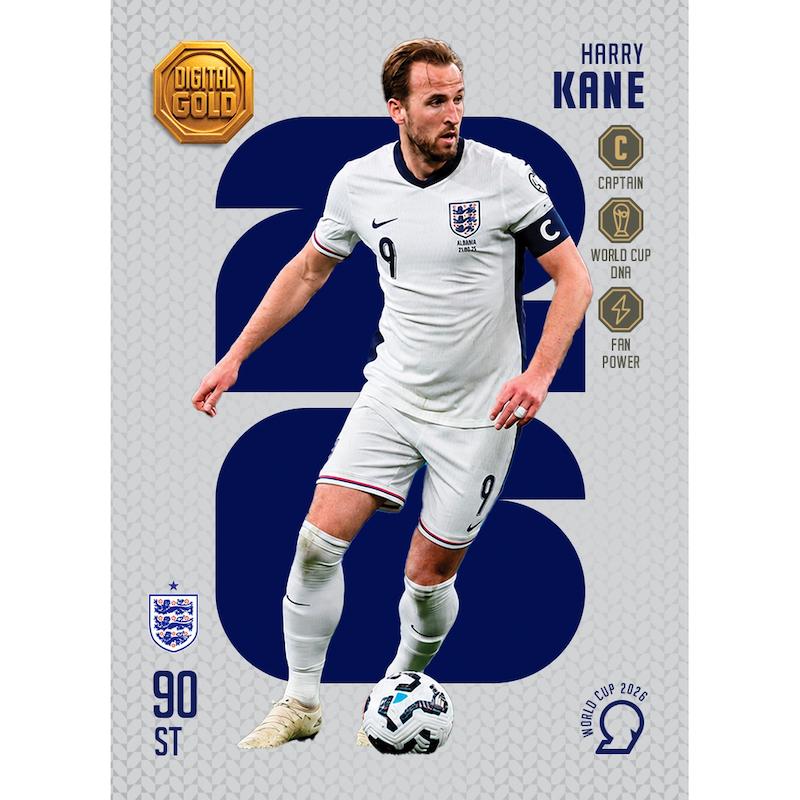 کارت فوتبالی طلا سوت کین KANE طرح 2026 با 10 سوت طلای 18 عیار دیجیتال کد SO10062026