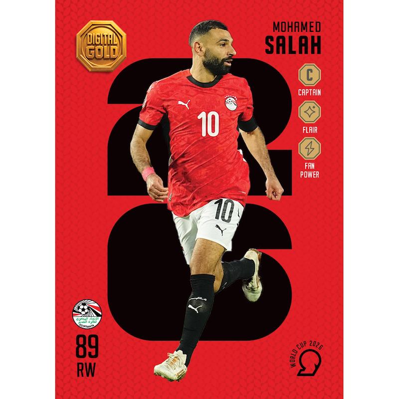 کارت فوتبالی طلا سوت صلاح SALAH طرح 2026 با 10 سوت طلای 18 عیار دیجیتال کد SO10105026