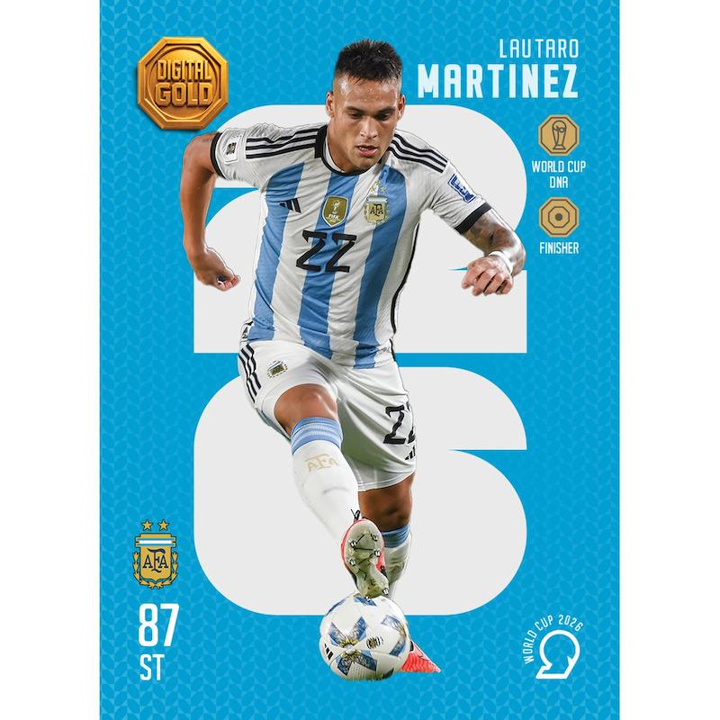کارت فوتبالی طلا سوت مارتینز MARTINEZ طرح 2026 با 10 سوت طلای 18 عیار دیجیتال کد SO10080026