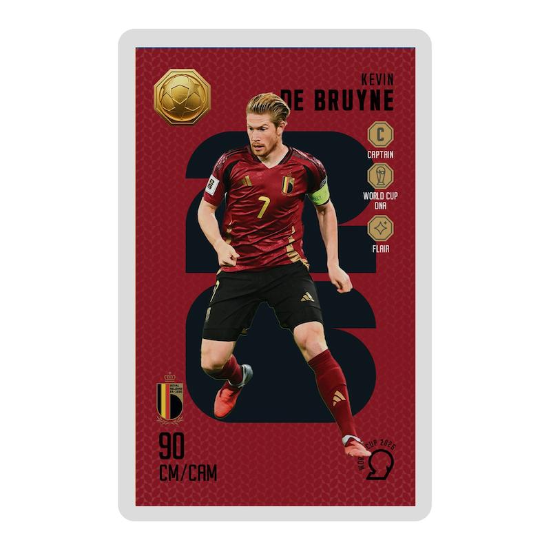 کارت فوتبالی طلا 18 عیار سوت مدل کوین دی بروینه KEVIN DE BRUYNE طرح جام جهانی 2026 کد SO10064026