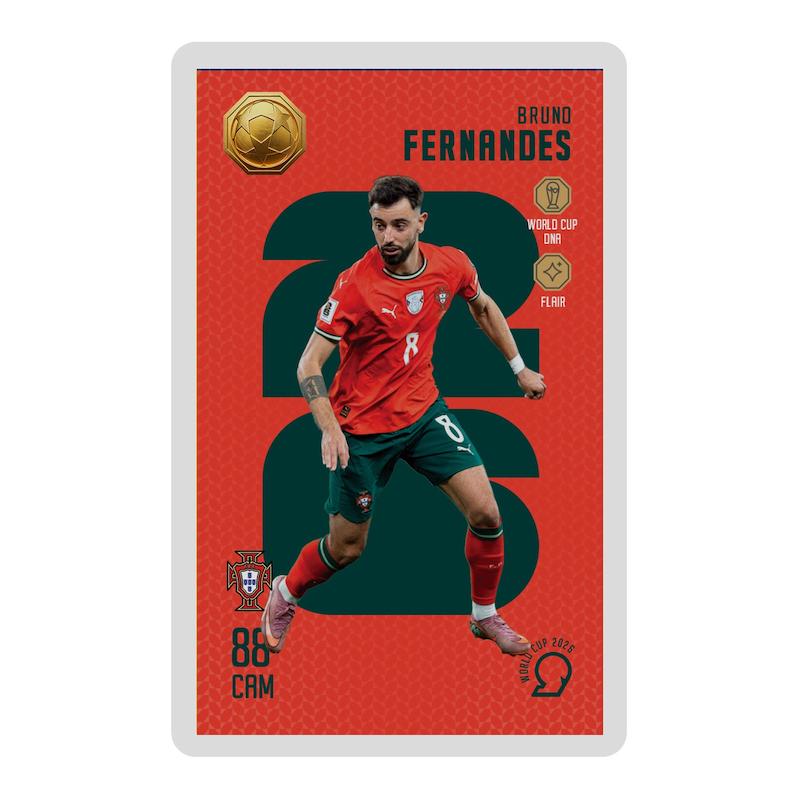 کارت فوتبالی طلا 18 عیار سوت مدل فرناندز FERNANDES طرح جام جهانی 2026 کد SO10034026