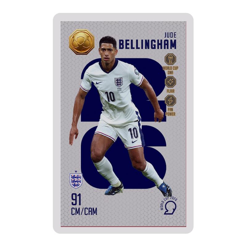 کارت فوتبالی طلا 18 عیار سوت مدل بلینگام BELLINGHAM طرح جام جهانی 2026 کد SO10015026