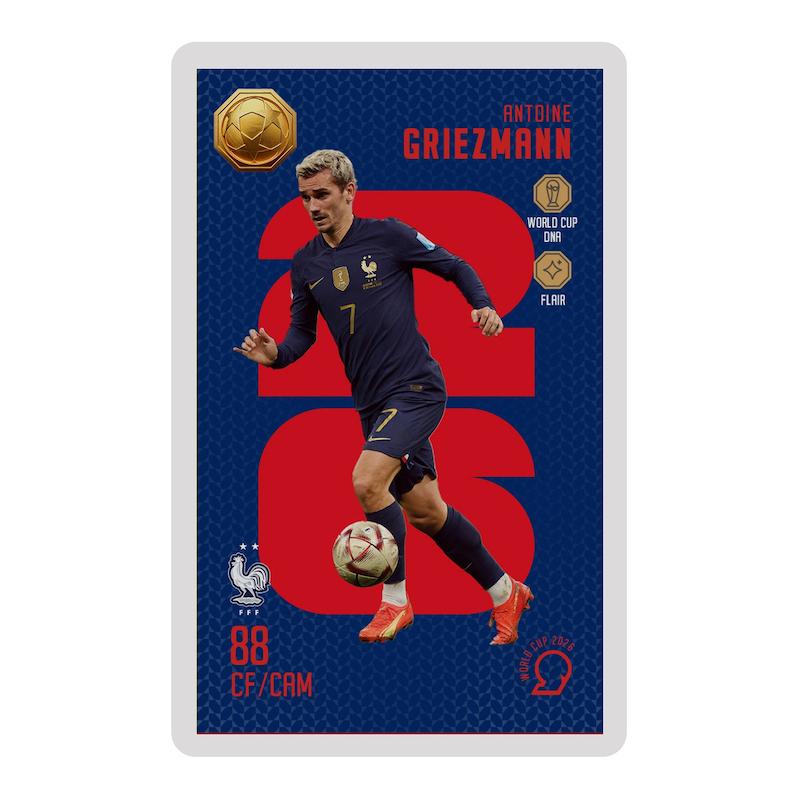 کارت فوتبالی طلا 18 عیار سوت مدل گریزمان GRIEZMANN طرح جام جهانی 2026 کد SO10052026