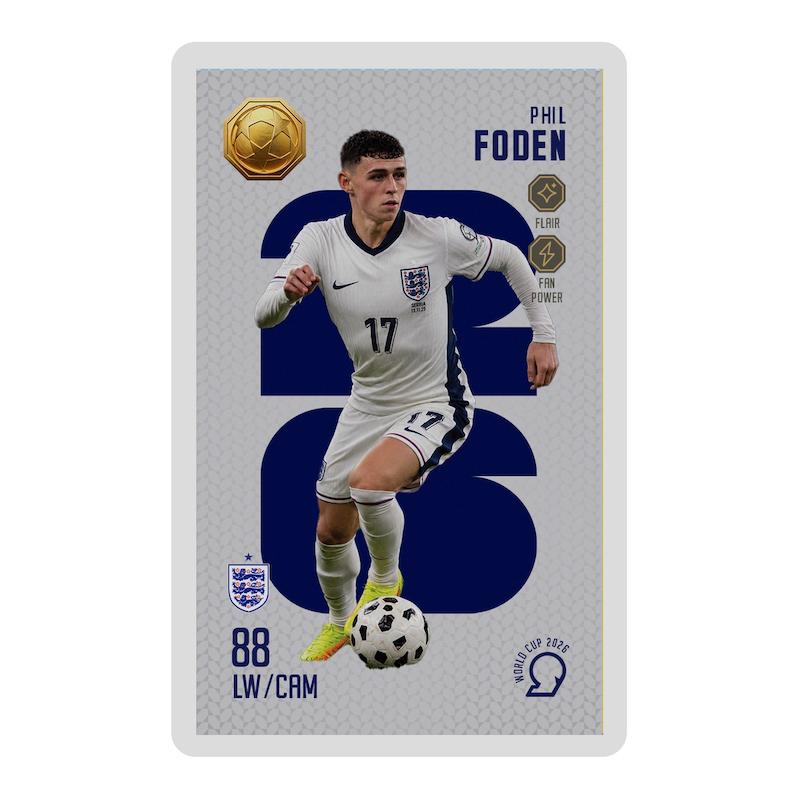 کارت فوتبالی طلا 18 عیار سوت مدل فودن FODEN طرح جام جهانی 2026 کد SO10035026