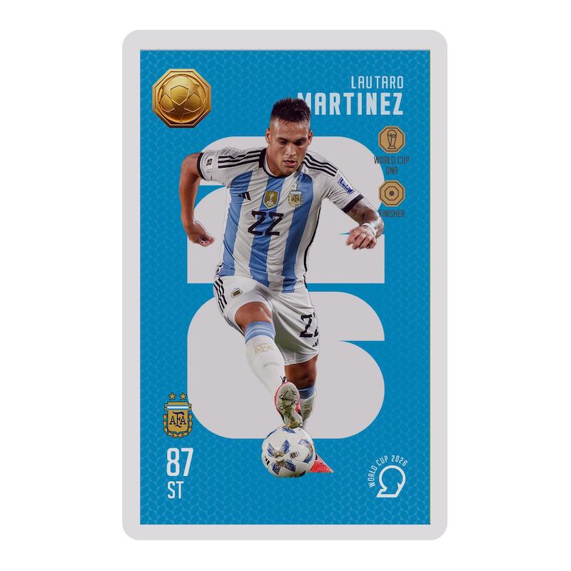 کارت فوتبالی طلا 18 عیار سوت مدل مارتینز MARTINEZ طرح جام جهانی 2026 کد SO10080026