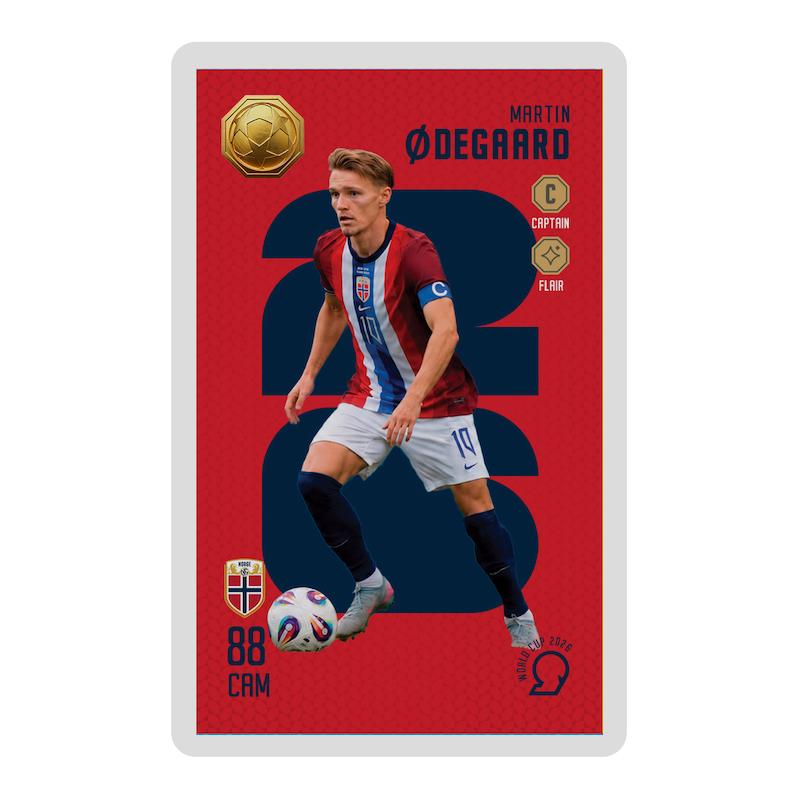 کارت فوتبالی طلا 18 عیار سوت مدل اودگارد ØDEGAARD طرح جام جهانی 2026 کد SO10079026