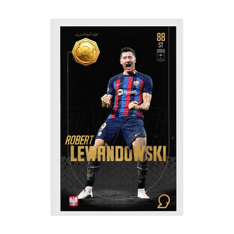 کارت فوتبالی طلا 18 عیار سوت مدل رابرت لواندوفسکی Robert Lewandowski طرح فوتبالی 2025 کد SO10098