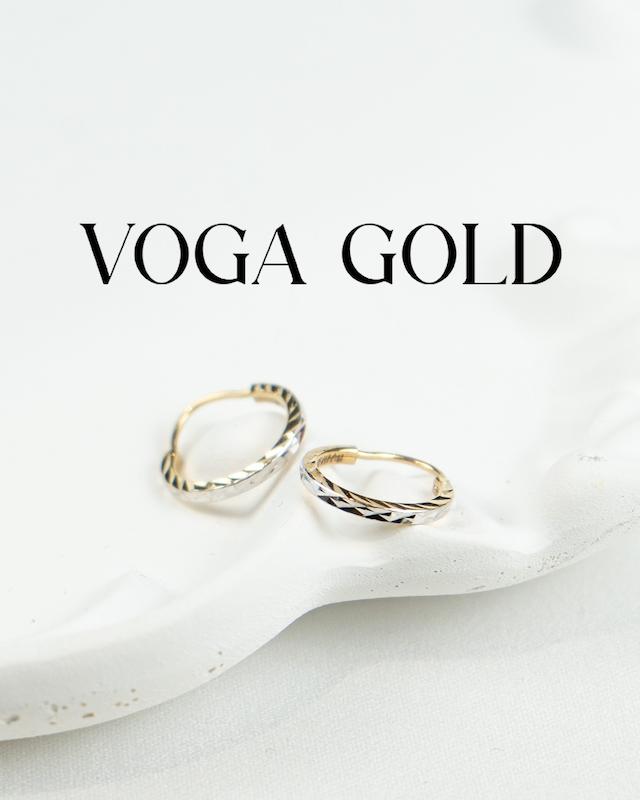 گوشواره زنانه طلا ۱۸ عیار حلقه ای تراش‌دار VoGa GOLD
