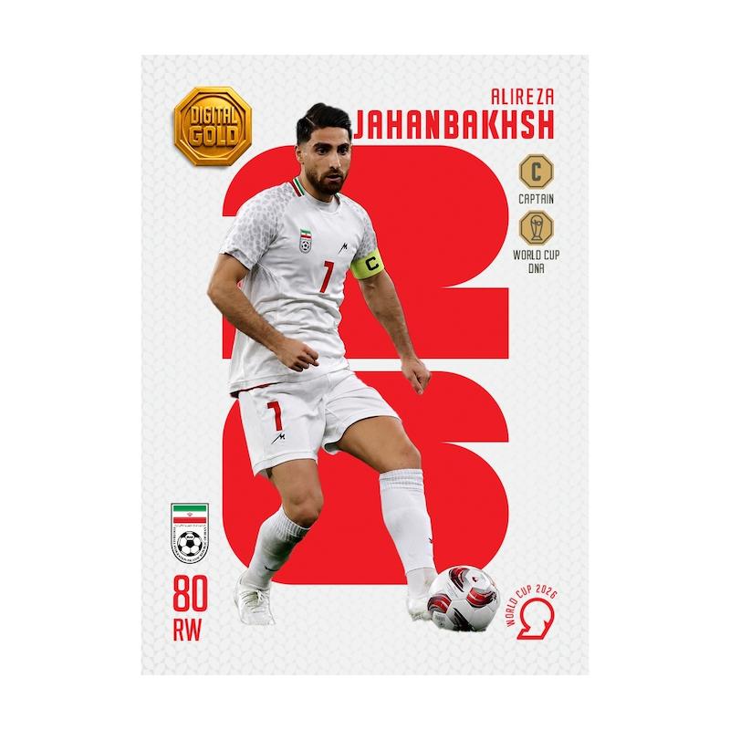 کارت فوتبالی طلا سوت جهانبخش JAHANBAKHSH طرح 2026 با 10 سوت طلای 18 عیار دیجیتال کد SO10142026