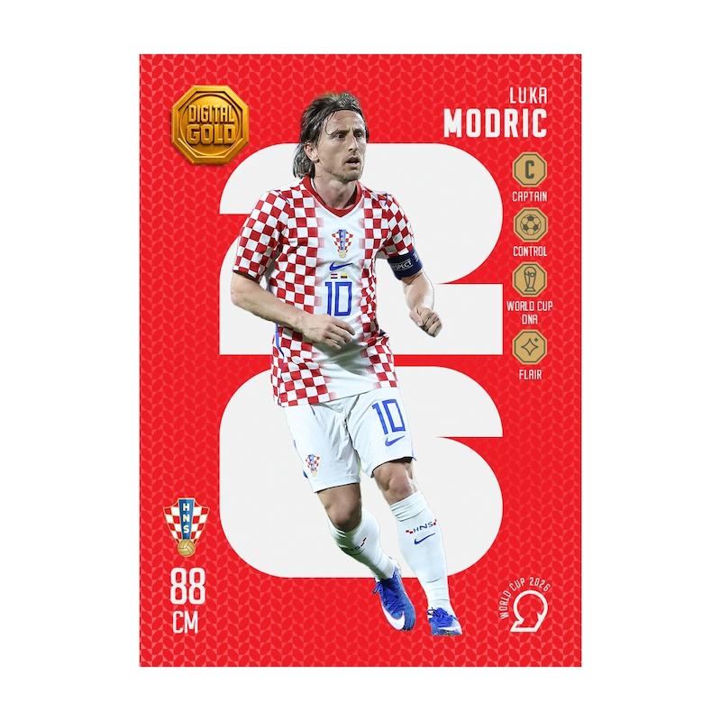 کارت فوتبالی طلا سوت مودریچ MODRIC طرح 2026 با 10 سوت طلای 18 عیار دیجیتال کد SO10075026