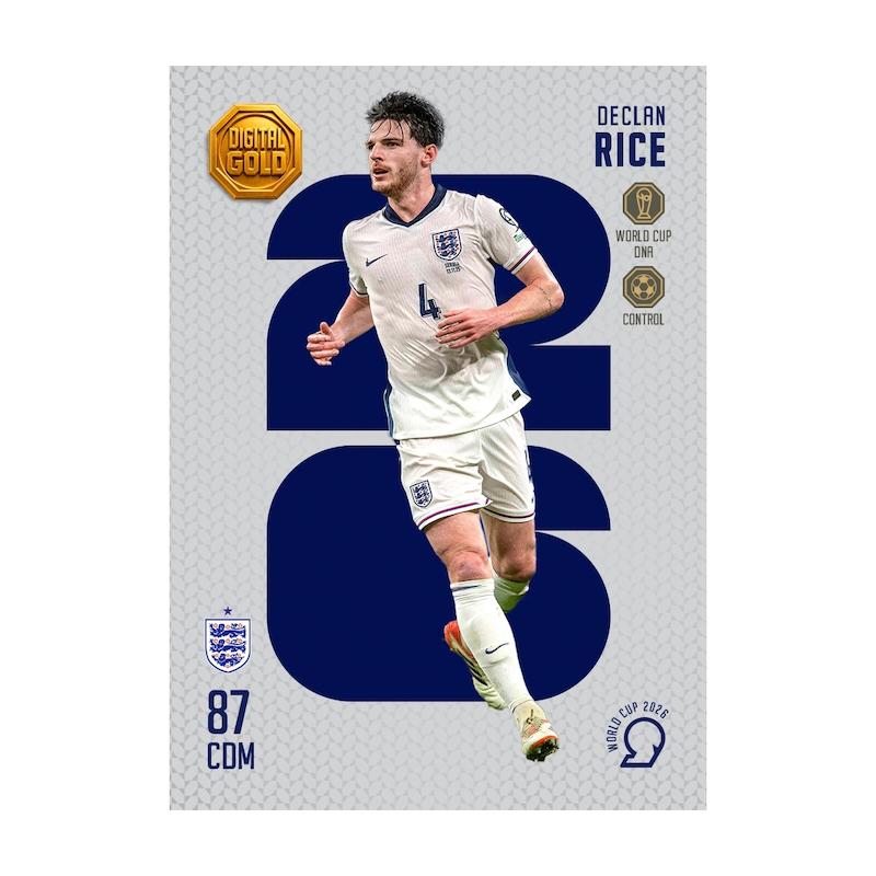 کارت فوتبالی طلا سوت رایس RICE طرح 2026 با 10 سوت طلای 18 عیار دیجیتال کد SO10143026