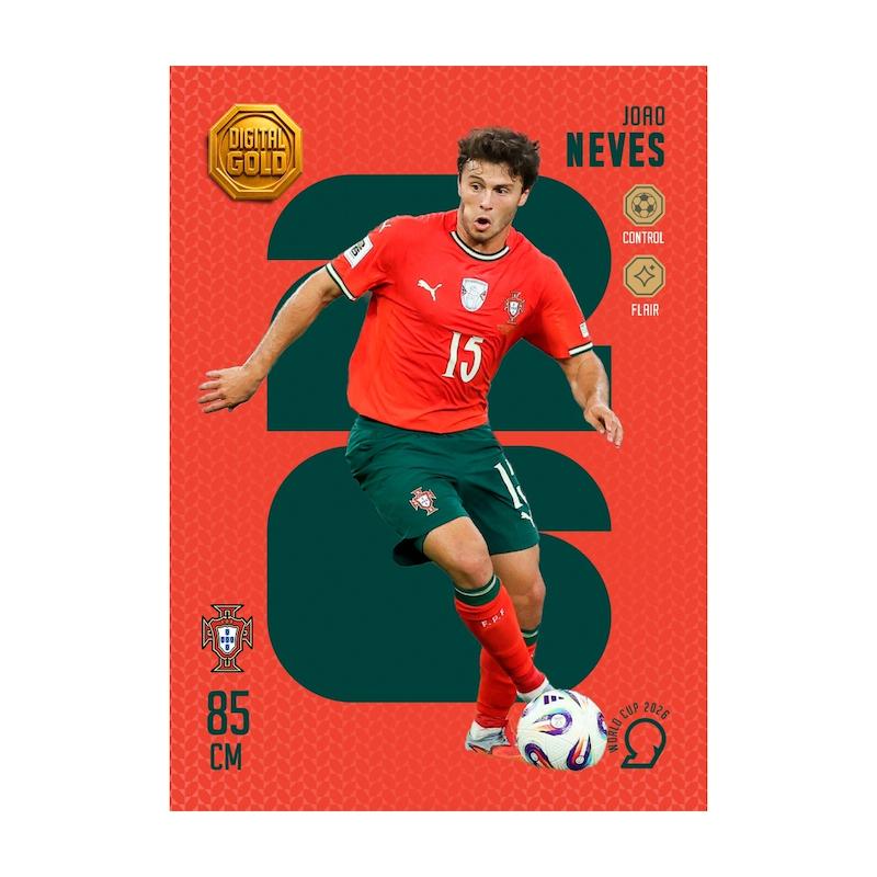 کارت فوتبالی طلا سوت نوس NEVES طرح 2026 با 10 سوت طلای 18 عیار دیجیتال کد SO10145026