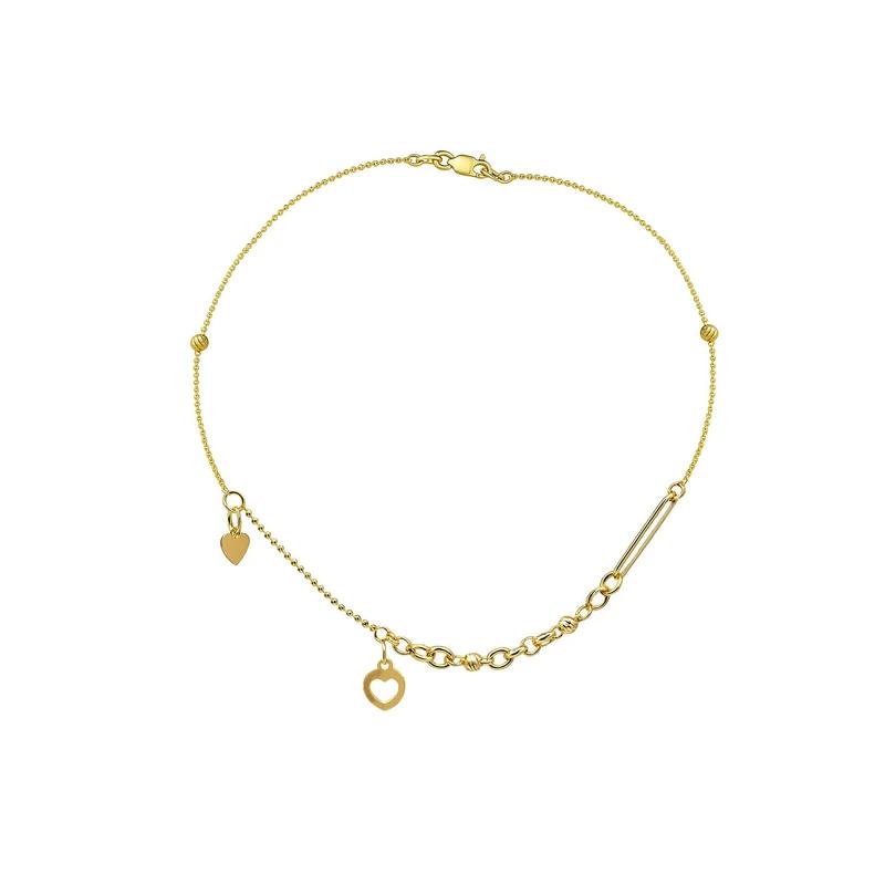 دستبند طلا ۱۸ عیار زنجیری مدل قلب کد B-300009 نفیسا گلد