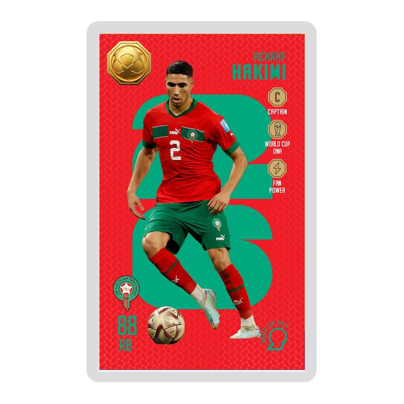 کارت فوتبالی طلا 18 عیار سوت مدل حکیمی HAKIMI طرح جام جهانی 2026 کد SO10135026