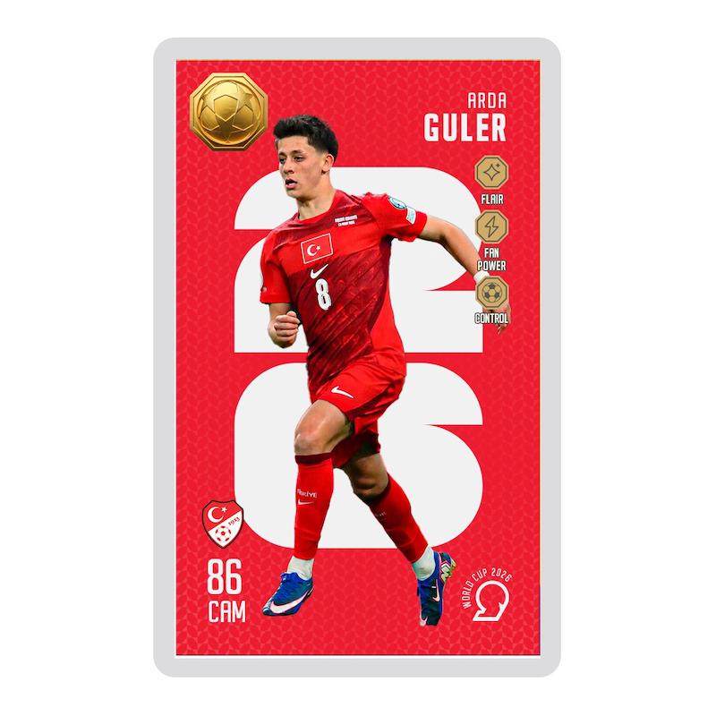 کارت فوتبالی طلا 18 عیار سوت مدل گولر GULER طرح جام جهانی 2026 کد SO10136026