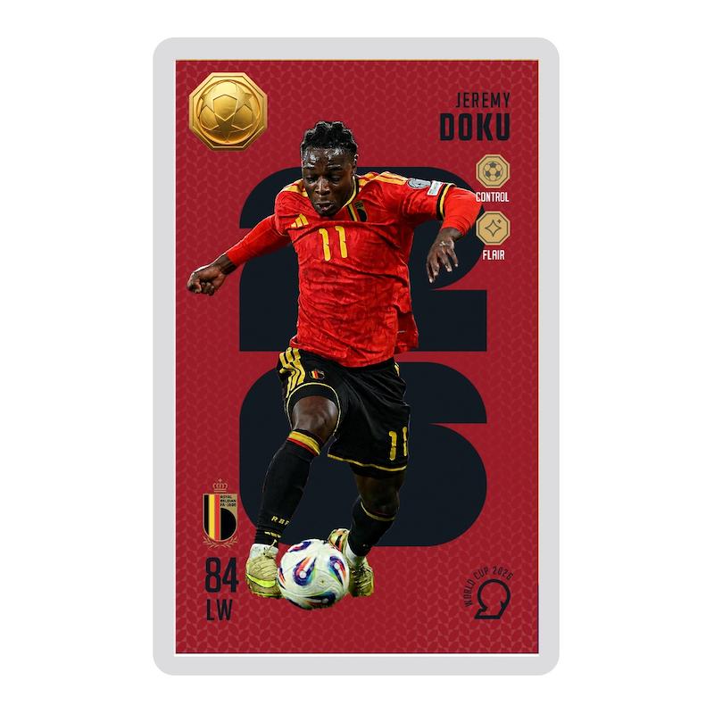 کارت فوتبالی طلا 18 عیار سوت مدل دوکو DOKU طرح جام جهانی 2026 کد SO10138026