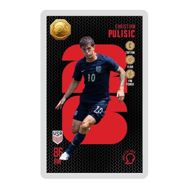 کارت فوتبالی طلا 18 عیار سوت مدل پولیشیچ PULISIC طرح جام جهانی 2026 کد SO10139026