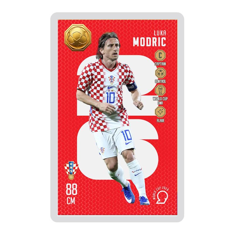 کارت فوتبالی طلا 18 عیار سوت مدل مودریچ MODRIC طرح جام جهانی 2026 کد SO10075026