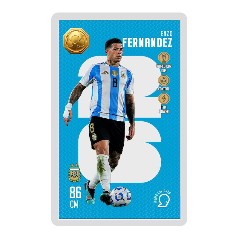 کارت فوتبالی طلا 18 عیار سوت مدل فرناندز ENZO FERNANDEZ طرح جام جهانی 2026 کد SO10144026