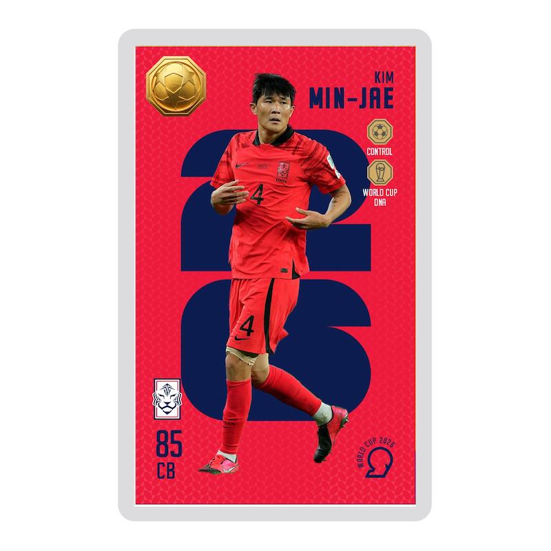 کارت فوتبالی طلا 18 عیار سوت مدل مین جائه Min-jae طرح جام جهانی 2026 کد SO10082026