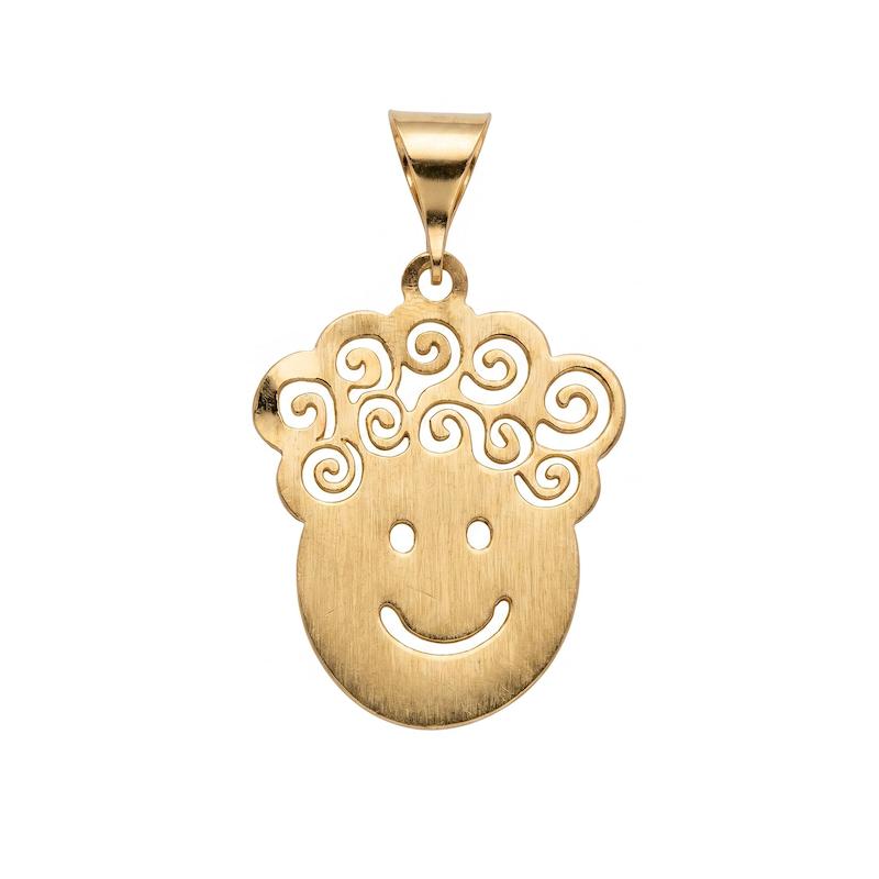 آویز بچگانه طلا ۱۸ عیار پسر مو‌ فرفری والاگوهرگالری
