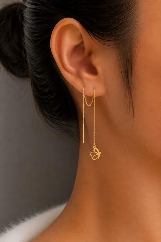 گوشواره زنانه طلا ۱۸ عیار گوشواره پروانه طلای کالین