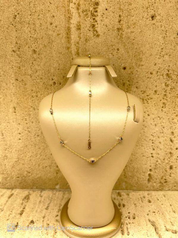 زنانه نیم ست طلا ۱۸ عیار گردنی و دستبند البرنادو جواهری امیری