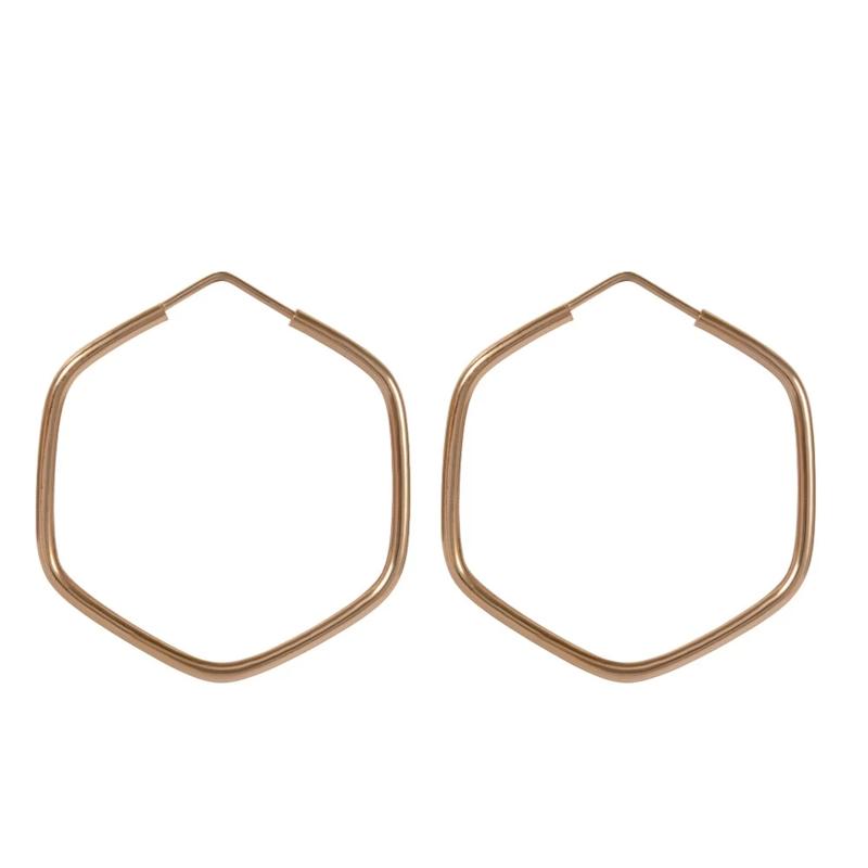 گوشواره زنانه طلا ۱۸ عیار گوشواره هندسی ۵ ضلعی گالری طلای یمنا