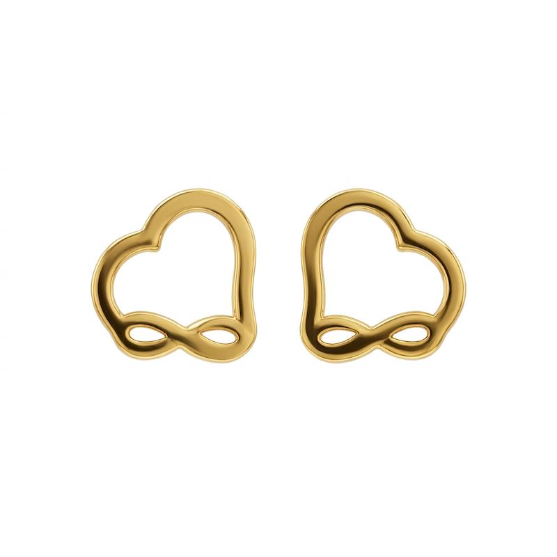 گوشواره زنانه طلا ۱۸ عیار گوشواره قلب طلای سارینا