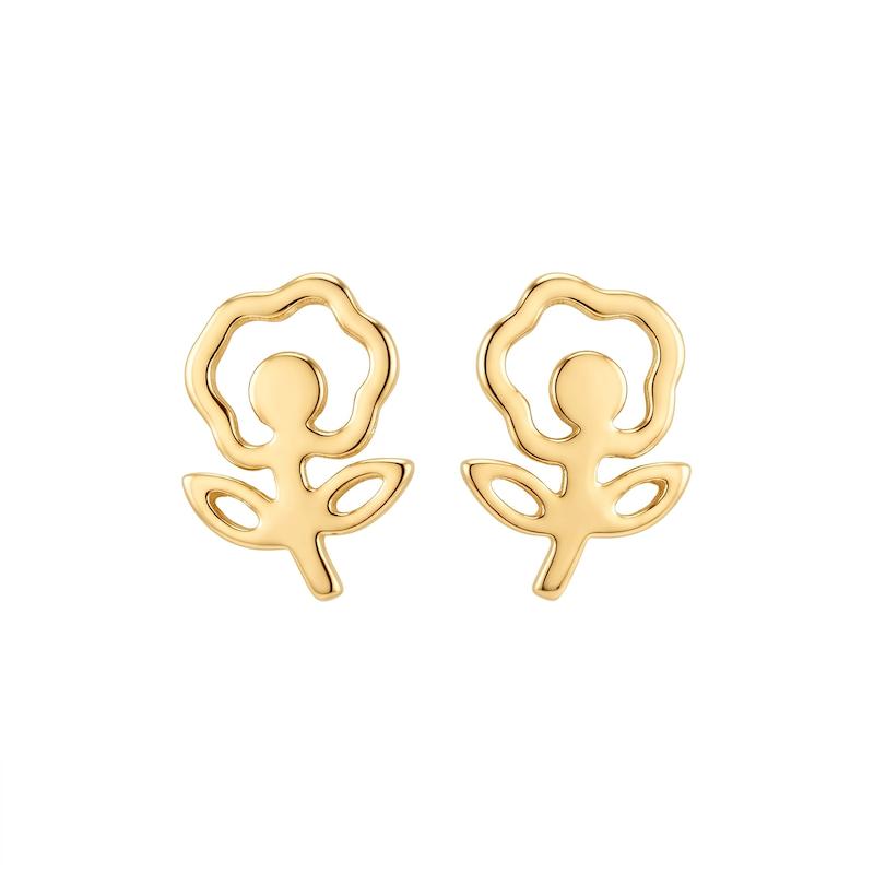 گوشواره زنانه طلا ۱۸ عیار گوشواره گل طلای سارینا