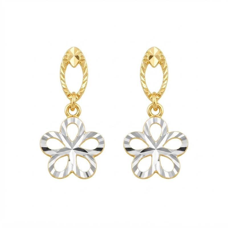 گوشواره زنانه طلا ۱۸ عیار گوشواره گل طلای سارینا