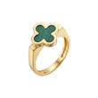 انگشتر زنانه طلا ۱۸ عیار انگشتر ونکلیف مالاکیت گالری طلای صحرا