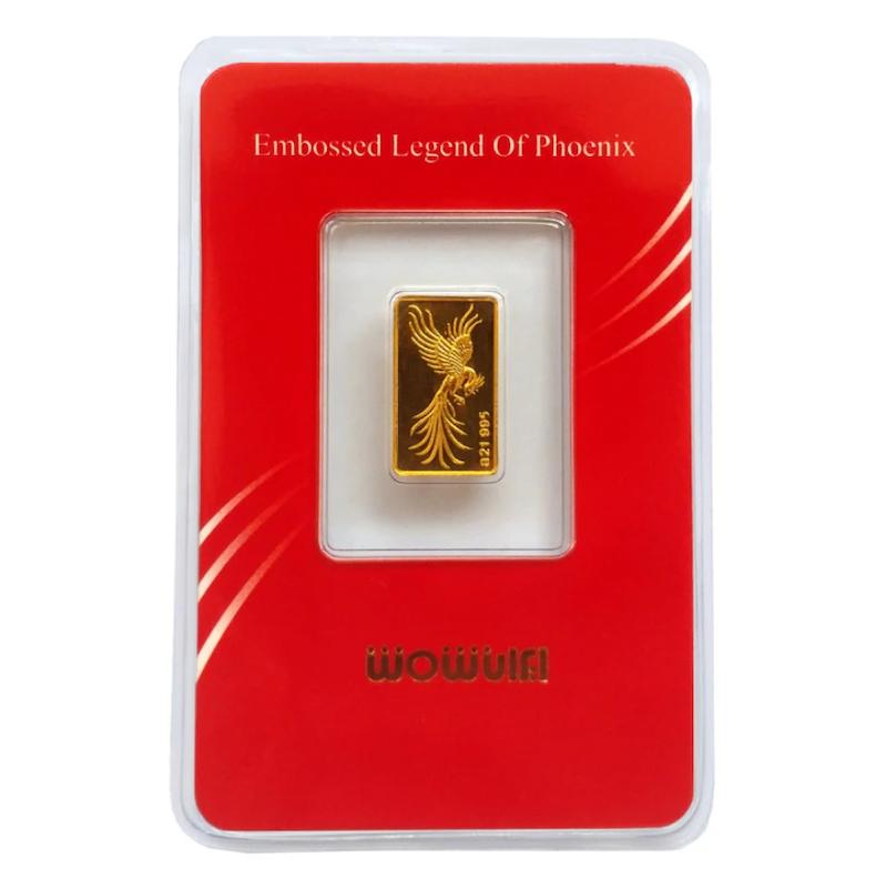 آویز طلا ۲۴ عیار شمش طلا 24 (995) عیار سیمرغ 0.100 گرم (100 سوت) با فاکتور رسمی(ارسال رایگان و بیمه کالا) نفیسا گلد