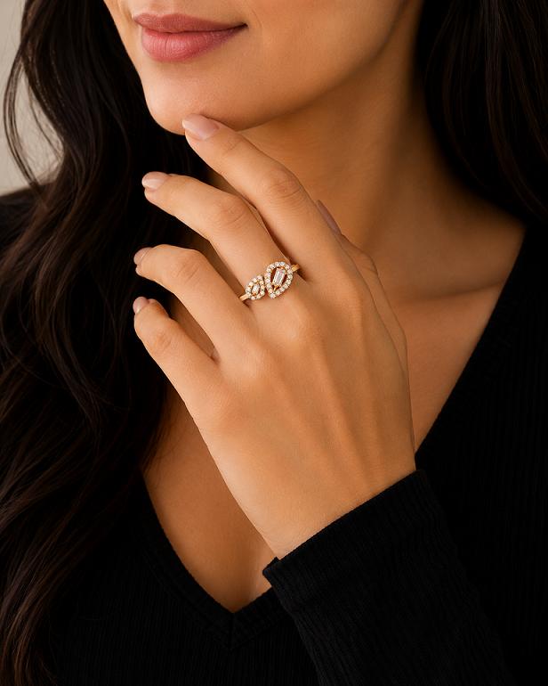 انگشتر طلا ۱۸ عیار 18 عیار کد NG110 نفیسا گلد