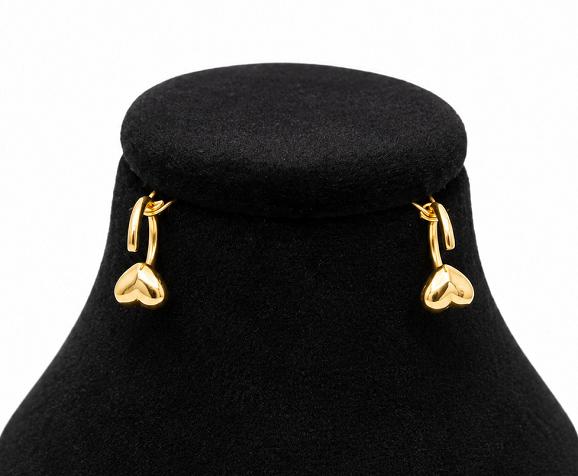 گوشواره طلا ۱۸ عیار طرح قلب کد NG117 نفیسا گلد