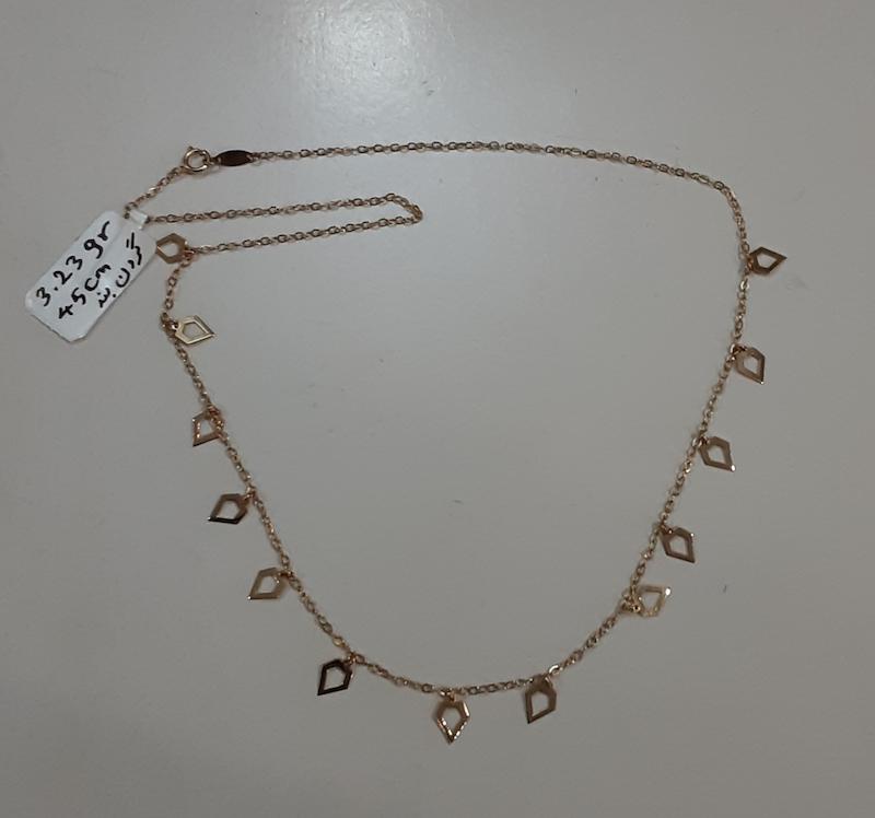 گردنبند زنانه طلا ۱۸ عیار مدل دیاموند ۳ طول ۴۵ سانتیمتر دلفین گلد گالری