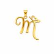 آویز زنانه طلا ۱۸ عیار حرف m پروانه کم اجرت گالری یادمان