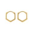 گوشواره زنانه طلا ۱۸ عیار گوشواره حلقه ای چند ضلعی گالری طلای فلور گالری طلای فلور