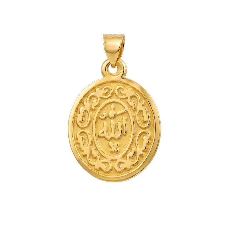 آویز زنانه طلا ۱۸ عیار پلاک الله بدون اجرت گالری طلای فلور